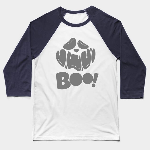 Groovy Ghost Spooky Season | Boo Horror Face Happy Halloween Baseball T-Shirt by BadrBrand